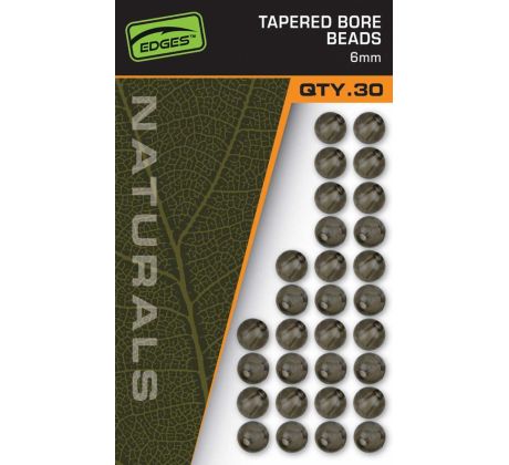 Fox Gumové korálky EDGES™ Naturals Tapered Bore Beads - 6mm