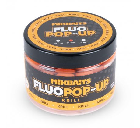 Mikbaits Mini Plovoucí fluo boilie 100ml - Krill 10mm