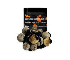 Mastodont Baits Black Mamba Balanced Boilies in dip 500ml mix 20/24mm  - VÝPRODEJ