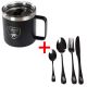 Giants fishing Akční Set nerezový termo hrenek 400ml + sada nerezových příborů