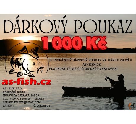 Dárkový poukaz AS-FISH.CZ - 1 000