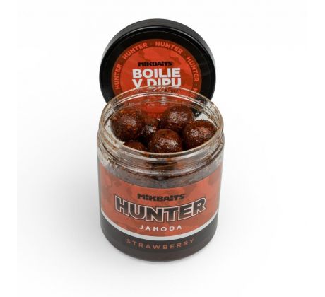 Hunter boilie v dipu 250ml - Jahoda 20mm