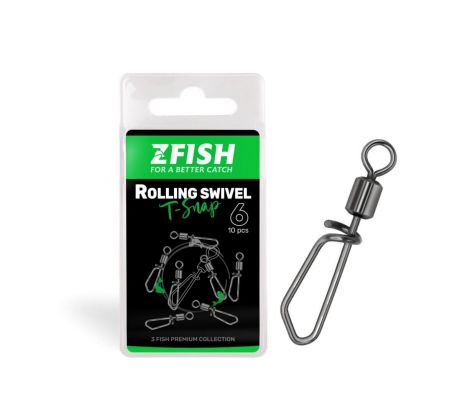 ZFISH OBRATLÍK S KARABINOU ROLLING SWIVEL & T SNAP